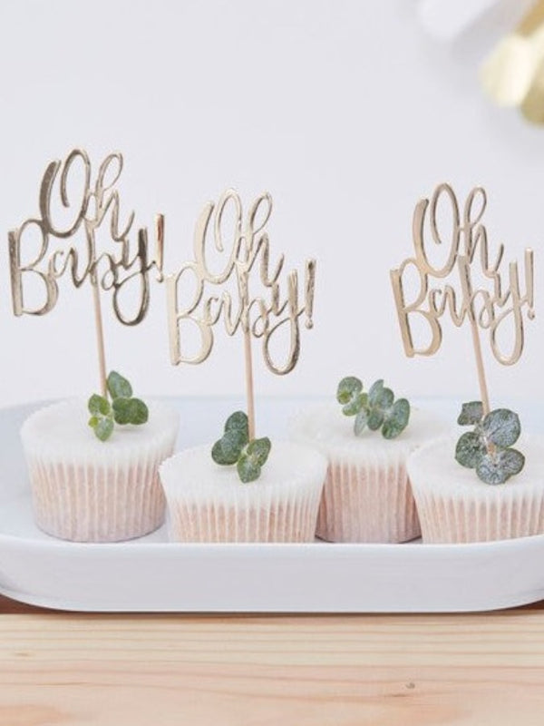 Oh Baby! Baby Shower Cupcake Toppers  Pack of 12
