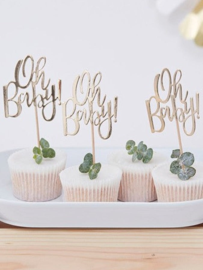 Oh Baby! Baby Shower Cupcake Toppers  Pack of 12