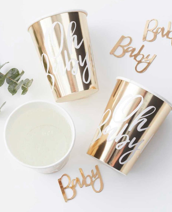 Oh Baby! Gold Baby Shower Cups