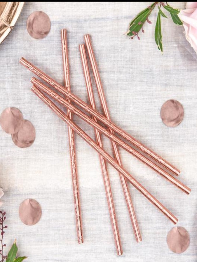 Paper Straws, rose gold (10)