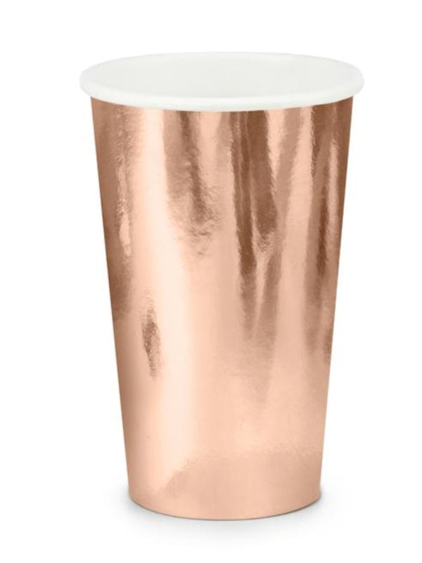 Paper cups, rose gold