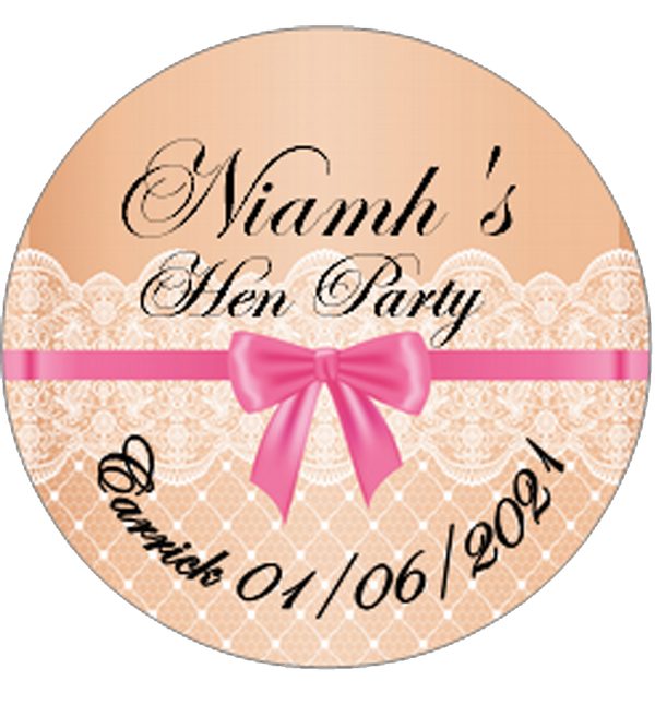 Personalised vintage Lace Design Hen Party Badge