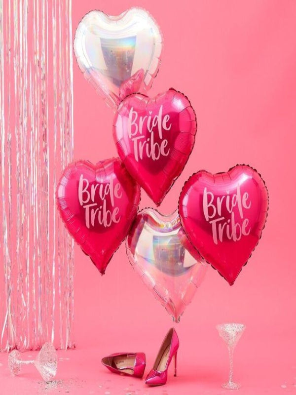 Pink And Iridescent Bride Tribe Hen Party Balloons