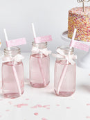Pink Paper Flag Straws