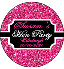 Pink Sparkle Personalised Hen Party Badge