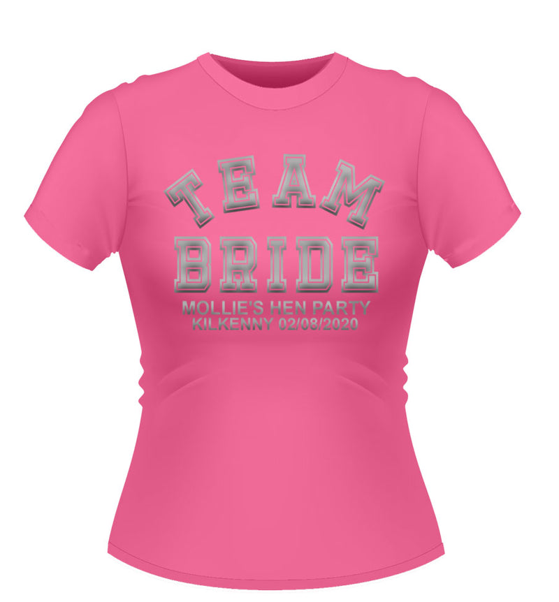 'TEAM BRIDE' Personalised Hen Party T-shirt