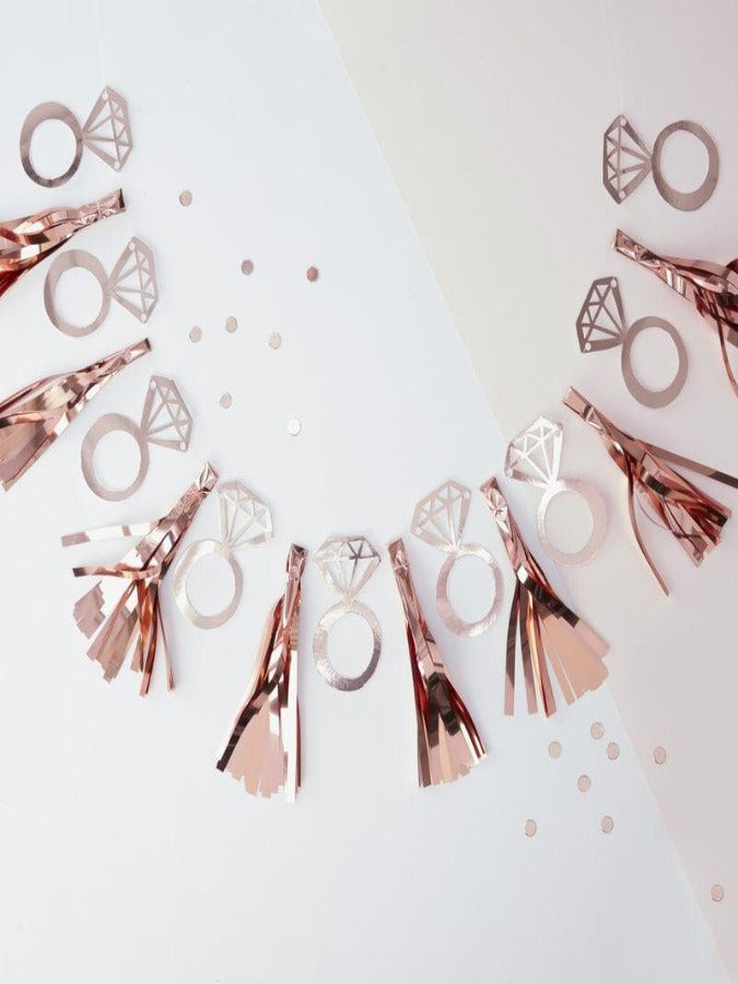 Rose Gold Foiled Ring Tassel Garland