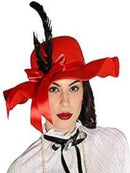Victorian Red Hat With Feather