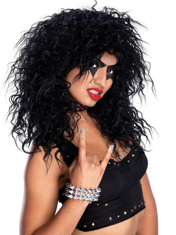 Rock Star Black Wig