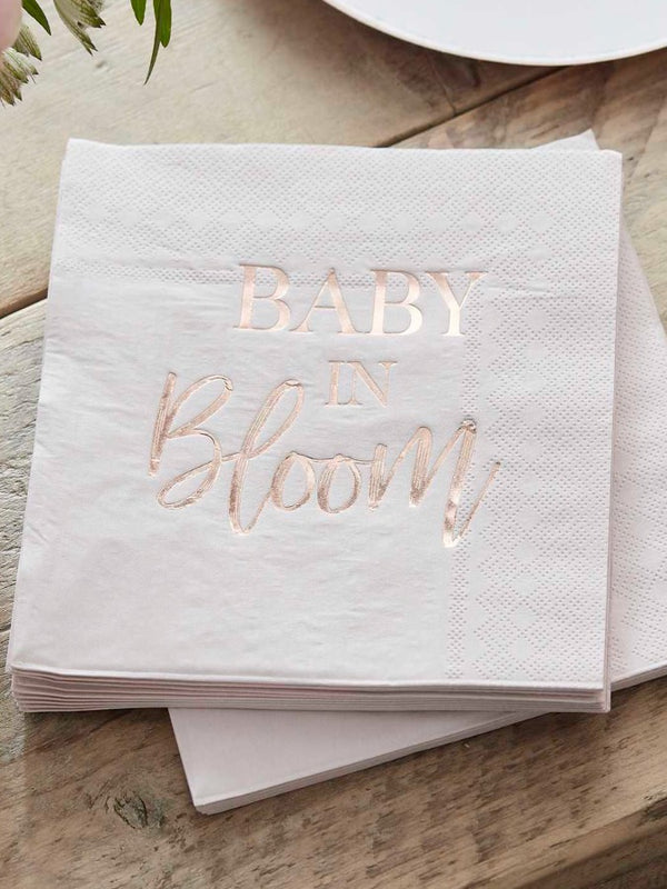 Rose Gold And Blush Baby Shower Napkins