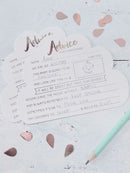 Rose Gold Baby Shower Advice Cards