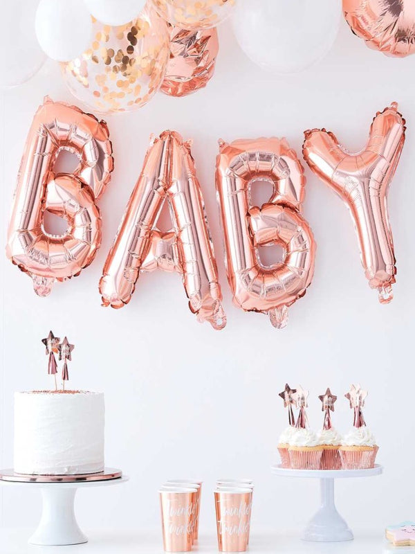 Rose Gold Baby Shower Balloon Bunting