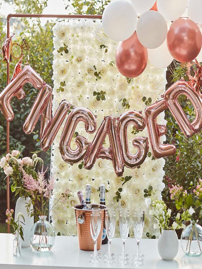 Rose Gold Engaged Balloon Bunting