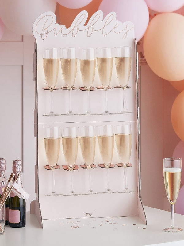 Rose Gold Foiled & Blush Prosecco Wall