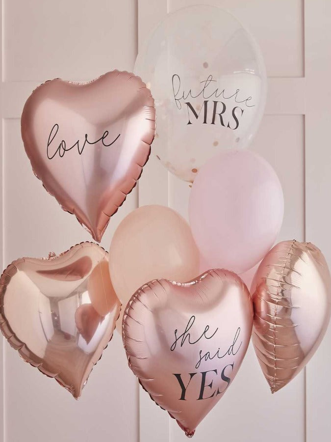 Rose Gold Hen Party Balloons Bundle