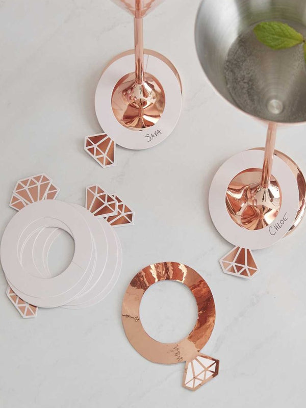 Rose Gold Ring Shaped Drink Markers