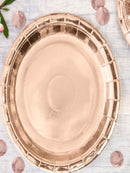 Round paper plates, rose gold, 23cm (6)