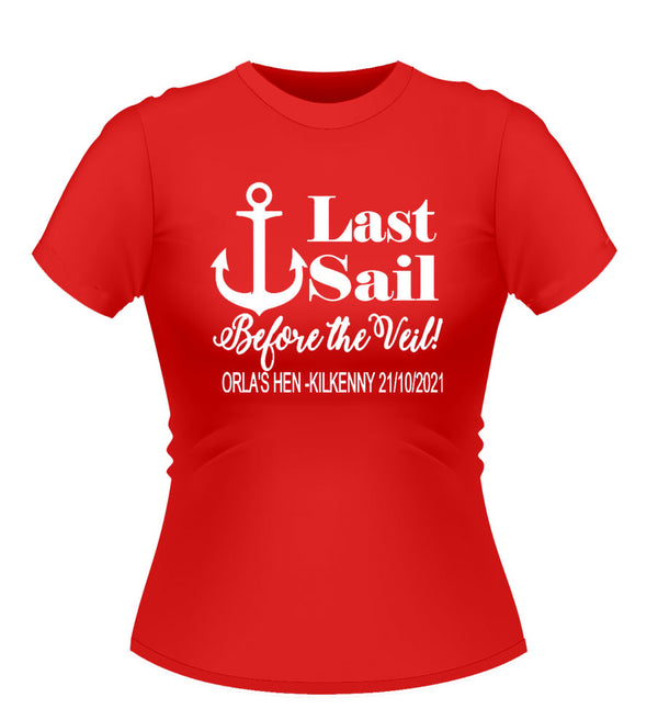 Sailor Theme Personalised Hen Party Tshirt