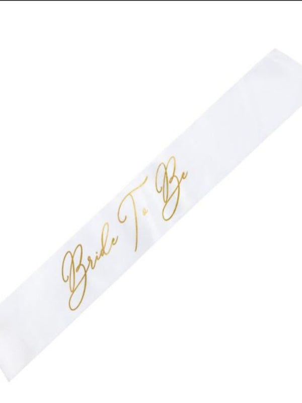 Sash Bride to be, white