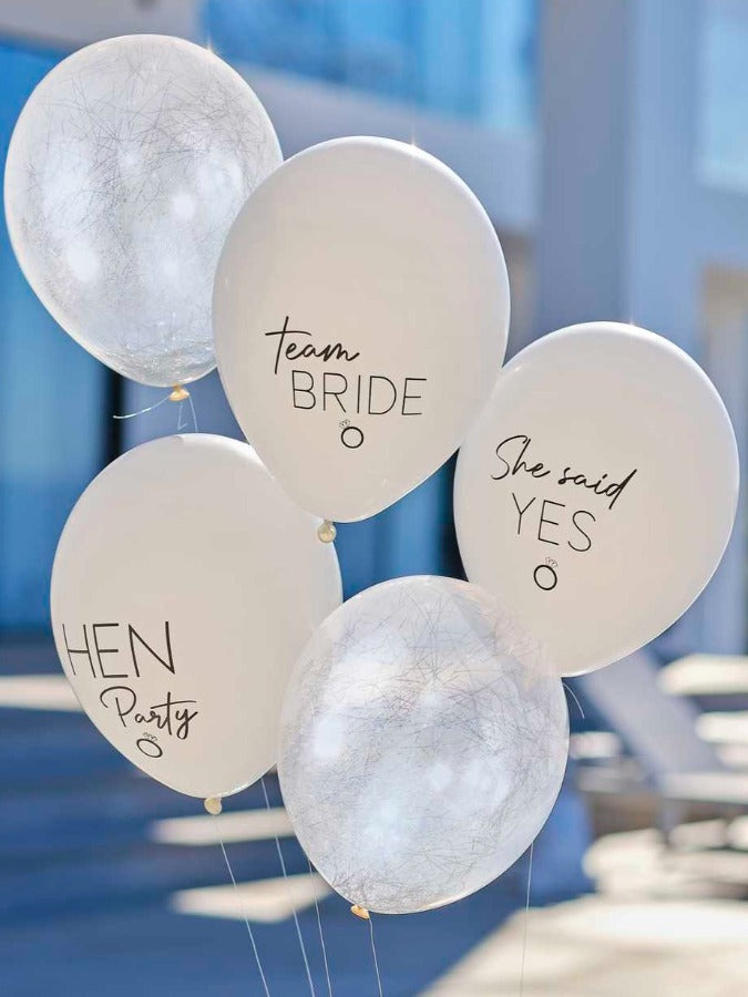 Silver, White and Nude Hen Party Balloon Bundle