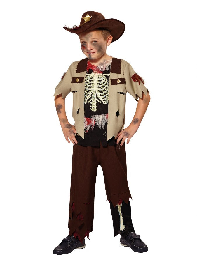 Skeleton Sheriff Kids Costume