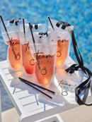 Team Bride Hen Party Drink Pouch with Straw and Lanyard