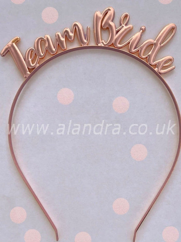 Team Bride Rose Gold Headband