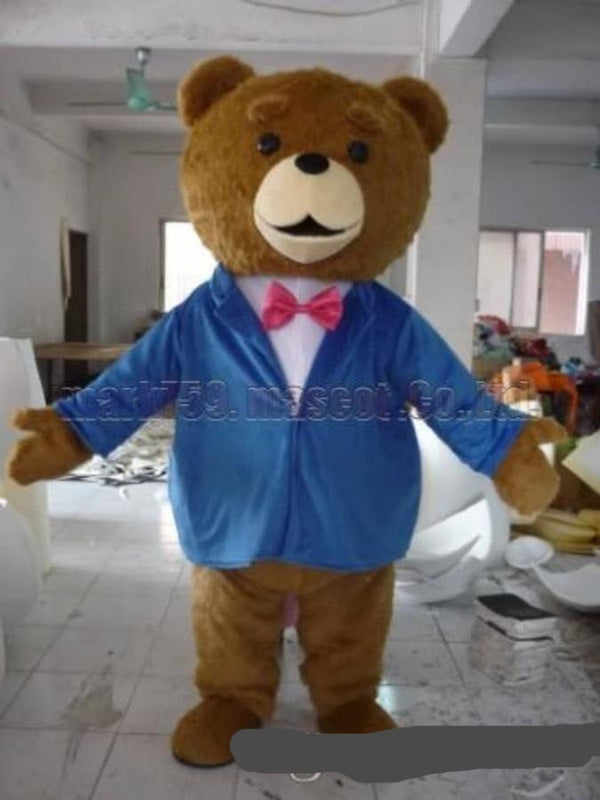Teddy bear with blue suit
