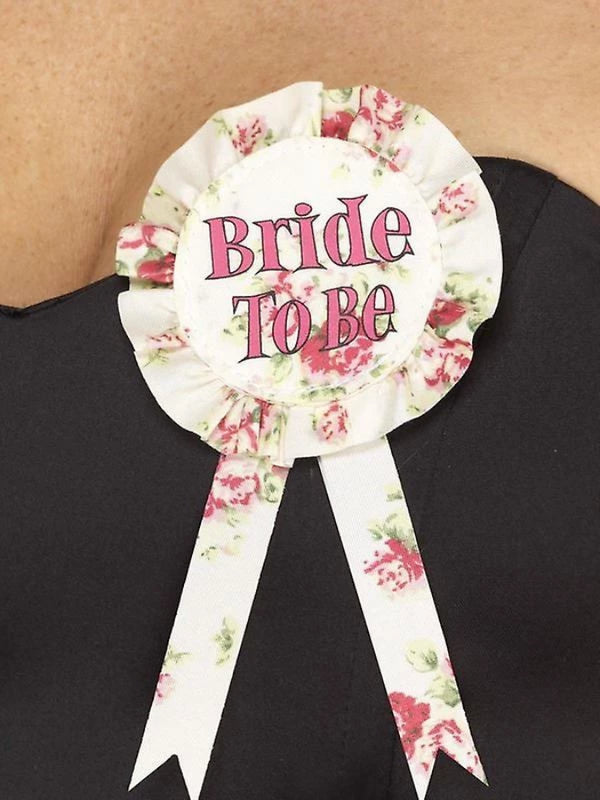 Pink and White with a Vintage Floral Design bride to be printed in centre