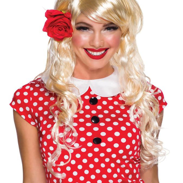 Blonde wig shop red dot