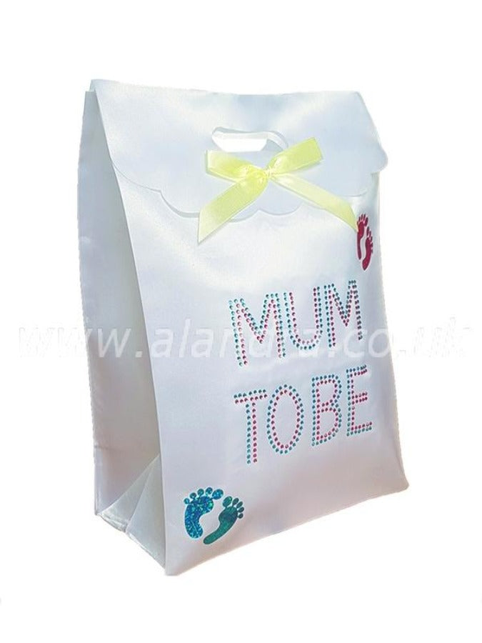 White Mum to Be Diamante Gift Bag