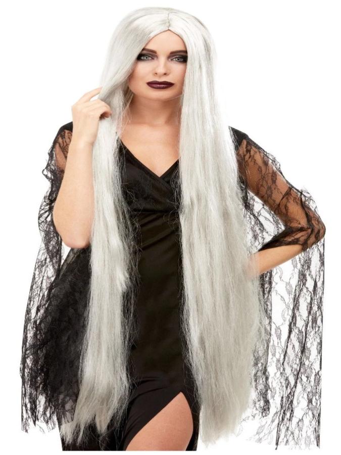 Witch Wig Extra Long, Grey