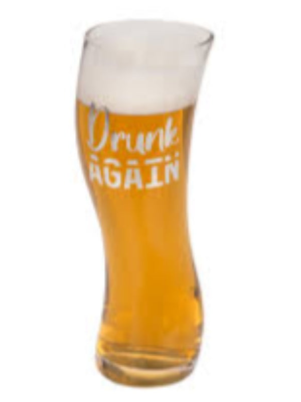 Wobbly beer glass,