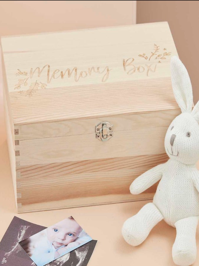 Wooden Baby Memory Keepsake Box