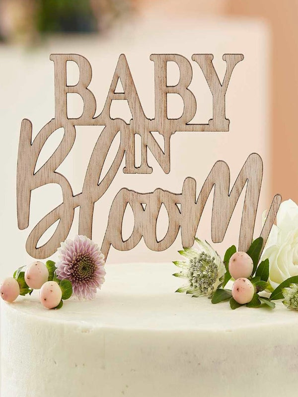 Wooden Baby Shower Cake Topper