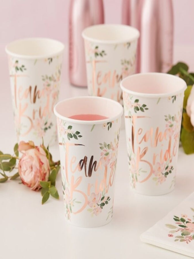 Floral Team Bride Cups (8)