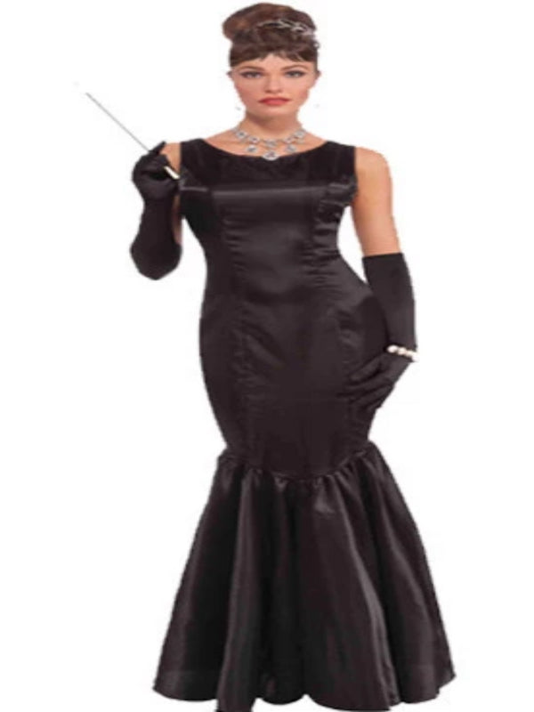 Adult High Society Long Black Dress Costume