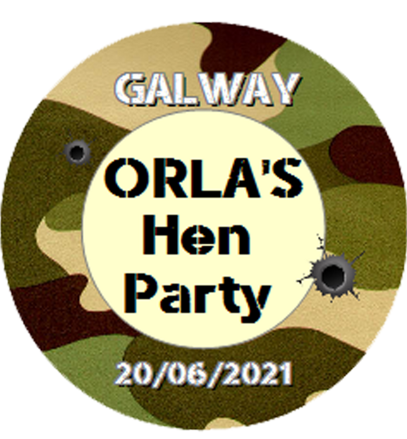 Personalised ARMY Theme Hen Party Badge