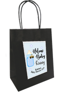 Baby Shower Personlaised Gift Bag Bottle Design Blue