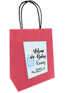 Baby Shower Personlaised Gift Bag Bottle Design Blue