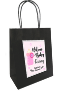Baby Shower Personlaised Gift Bag Bottle Design Pink