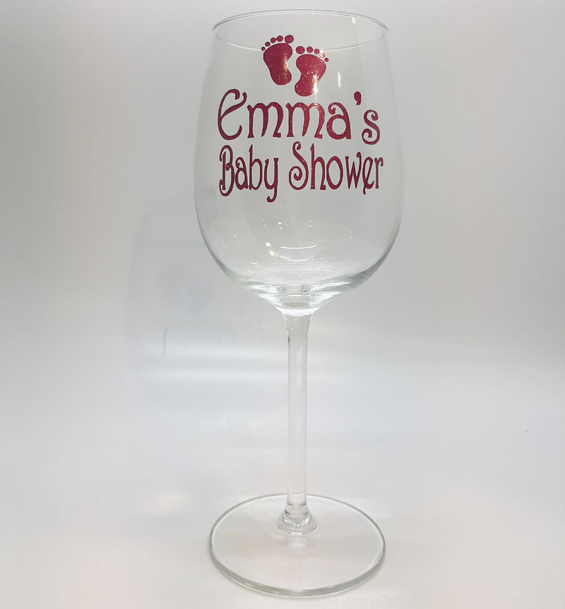 Personalised Baby shower Wine Glass