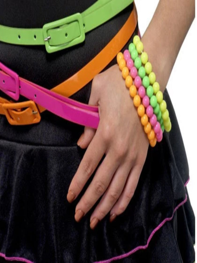 4 Neon Beaded Bracelets