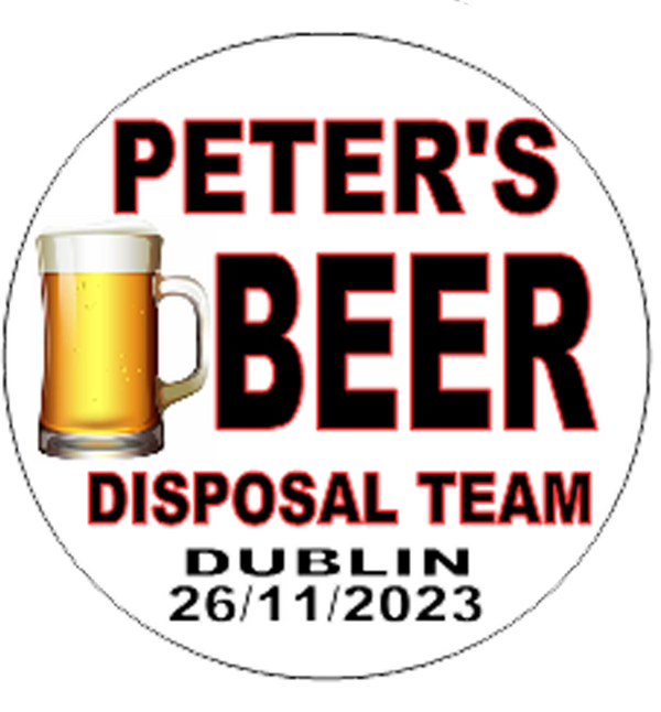 Personalised BEER DISPOAL TEAM Stag party Badge
