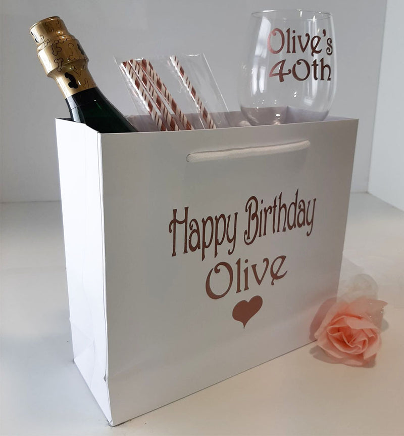 Luxury Personalised Heart Birthday Bag