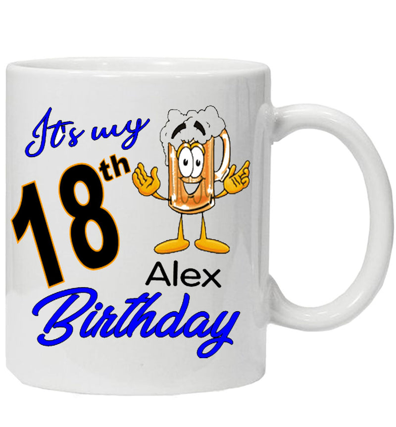 Fun Personalised Birthday Beer theme Mug
