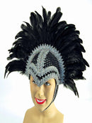 Black Braiding Feather Helmet