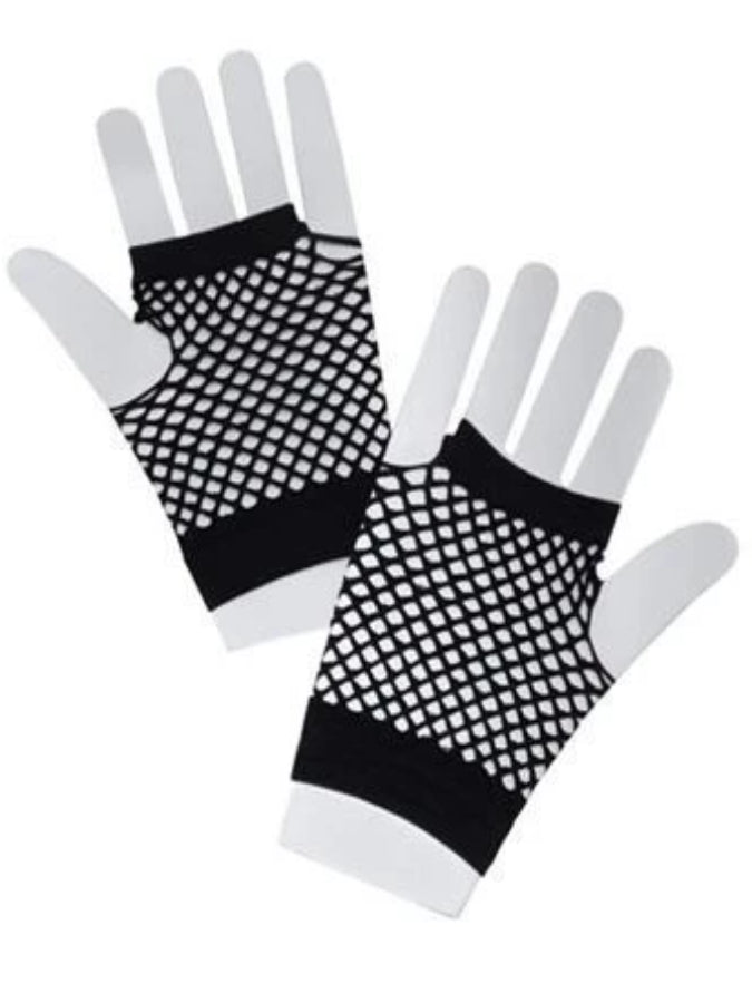 Black fishnet gloves