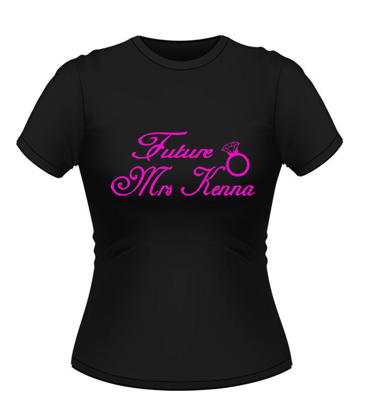 Personalised Future Mrs T-Shirt with Diamond ring