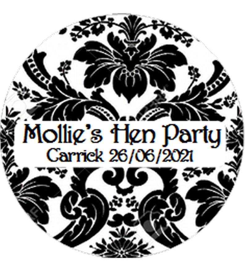 Personalised Black + White Vintage Style Badge